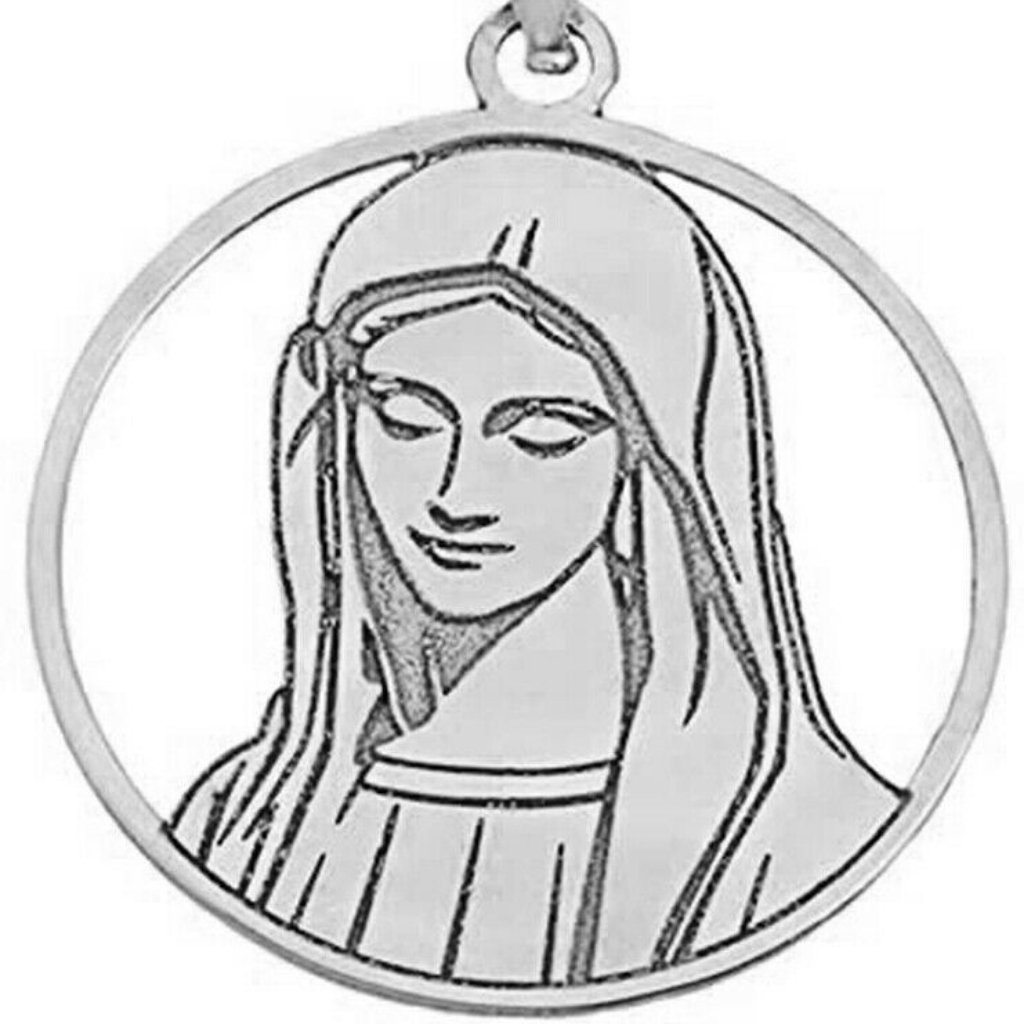 Personalized Sterling Silver Blessed Virgin Mary Miraculous Pendant Necklace 114$